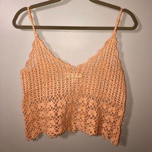 Mesh Peach Crop top